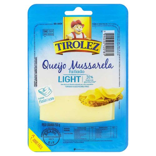 Queijo Mussarela Light Tirolez 150g Redemix 7580