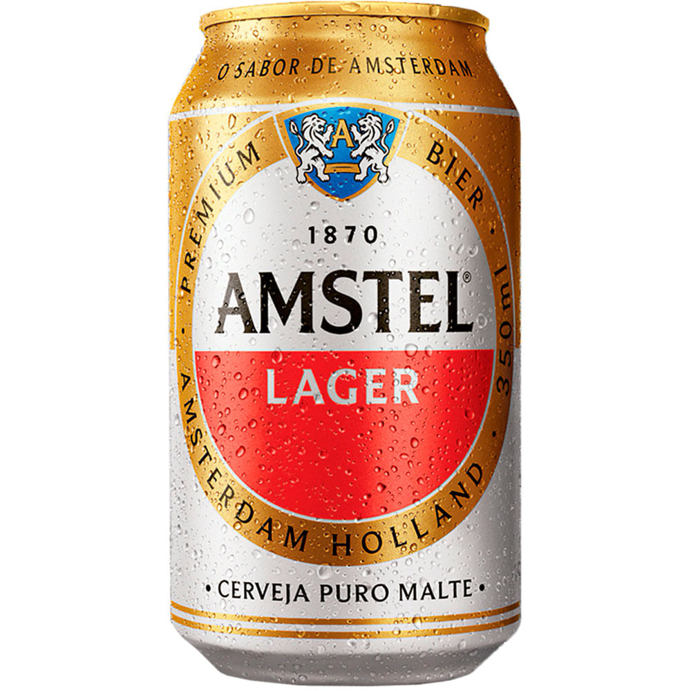 CERVEJA AMSTEL PURO MALTE LAGER LATA 350ML - redemix