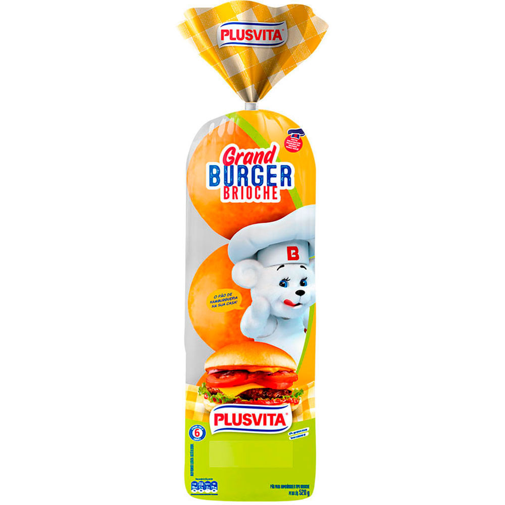 PÃO HAMBÚRGUER PLUSVITA BRIOCHE 520G - redemix PÃO HAMBÚRGUER PLUSVITA BRIOCHE 520G - redemix
