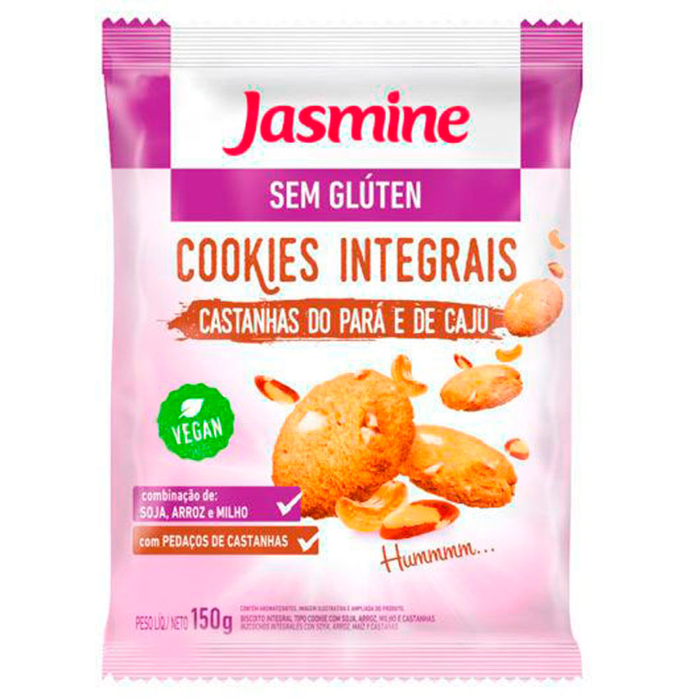 BISCOITO COOKIE SEM GLUTEN JASMINE CASTANHA PARA 120G redemix