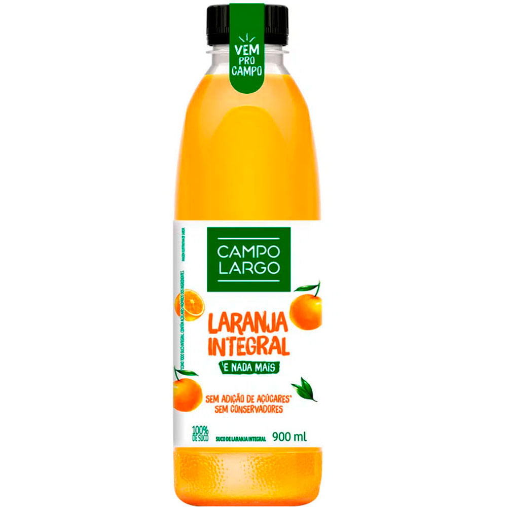 SUCO DE LARANJA INTEGRAL CAMPO LARGO 900ML - redemix