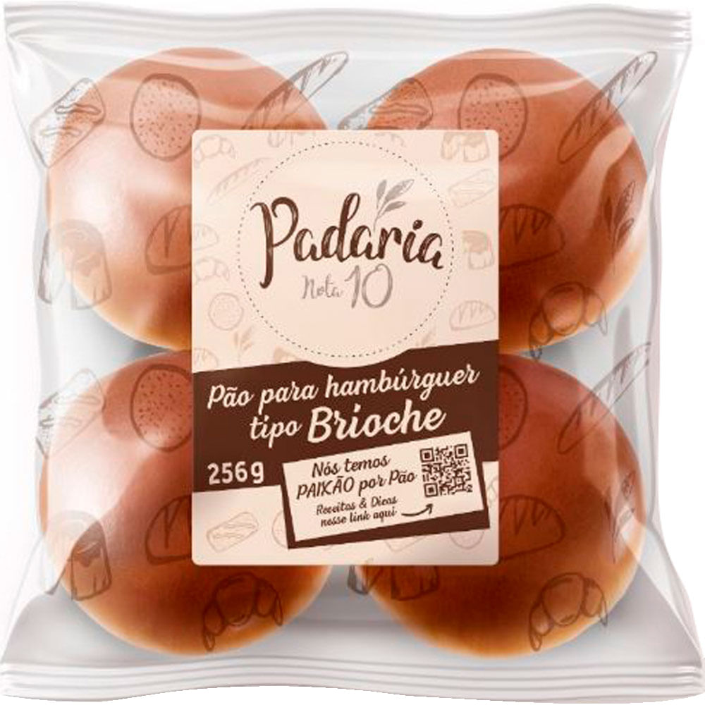 PÃO HAMBÚRGUER PADARIA NOTA 10 BRIOCHE 256G - redemix PÃO HAMBÚRGUER PADARIA NOTA 10 BRIOCHE 256G - redemix