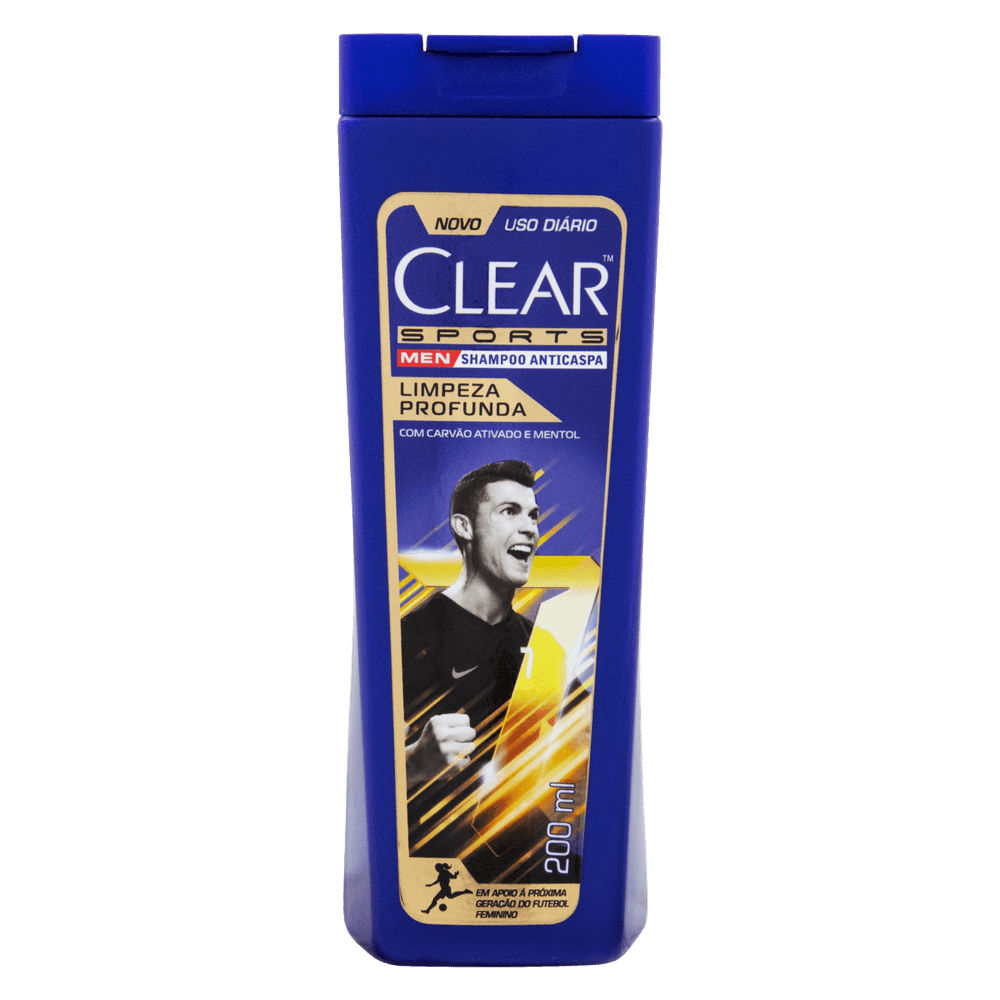 SHAMPOO ANTICASPA CLEAR SPORTS MEN LIMPEZA PROFUNDA 200ML - redemix