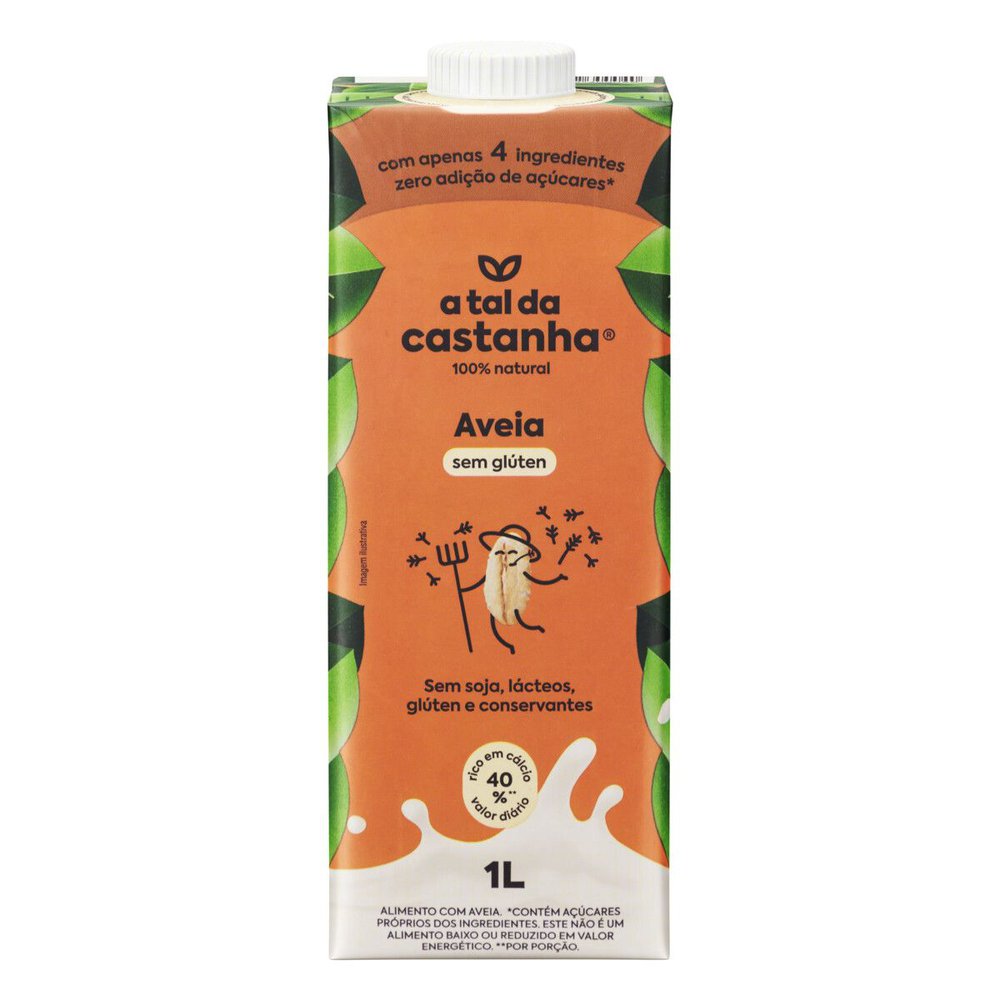 BEBIDA VEGETAL A TAL DA CASTANHA AVEIA SEM GLUTÉN 1L - redemix