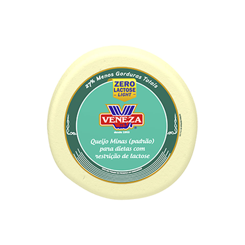 QUEIJO MINAS PADRAO ZERO LACTOSE VENEZA LIGHT 1 UNIDADE 450G - redemix