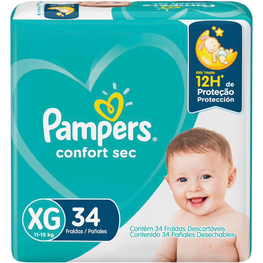 Fralda Pampers Confort Sec Xg 34 Unidades Redemix