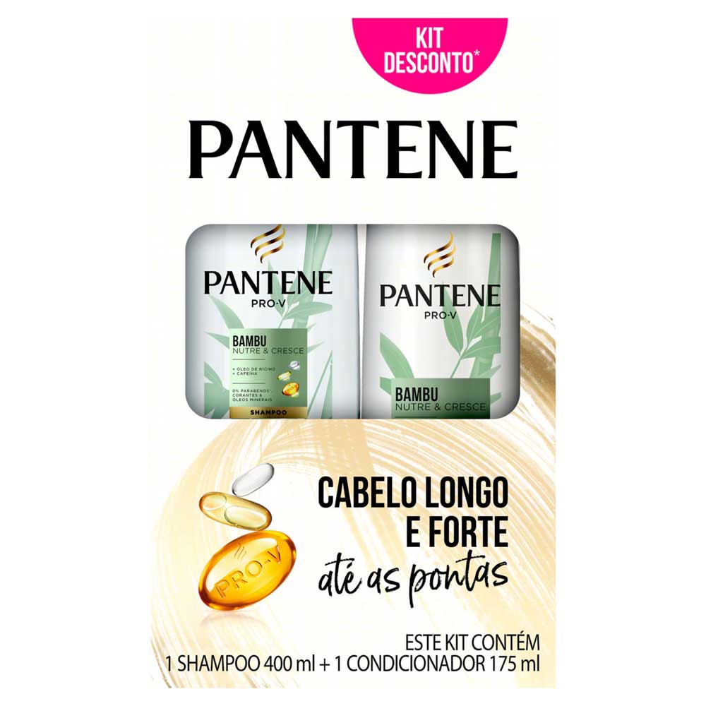 KIT SHAMPOO 400ML CONDICIONADOR 175ML PANTENE BAMBU - redemix