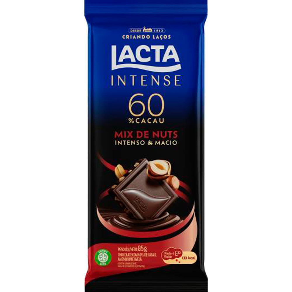 CHOCOLATE 60 LACTA INTENSE MIX NUTS 85G - redemix