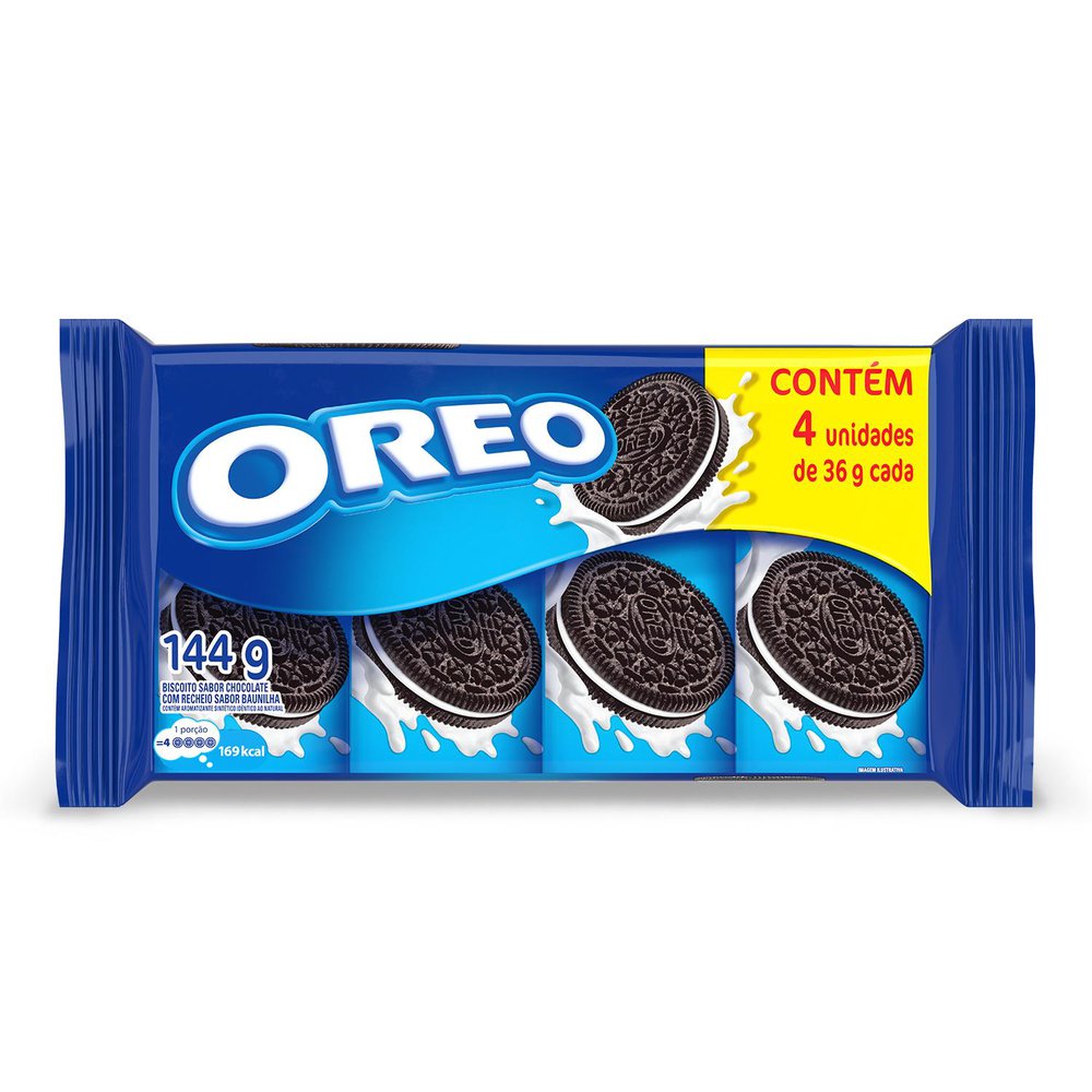 BISCOITO RECHEADO OREO ORIGINAL 144G - redemix