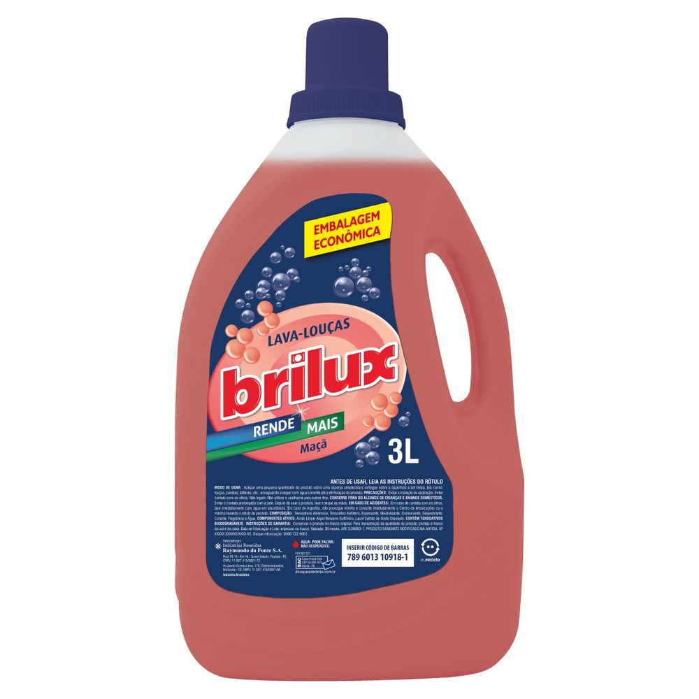 DETERGENTE LIQUIDO BRILUX MACA 3L - redemix