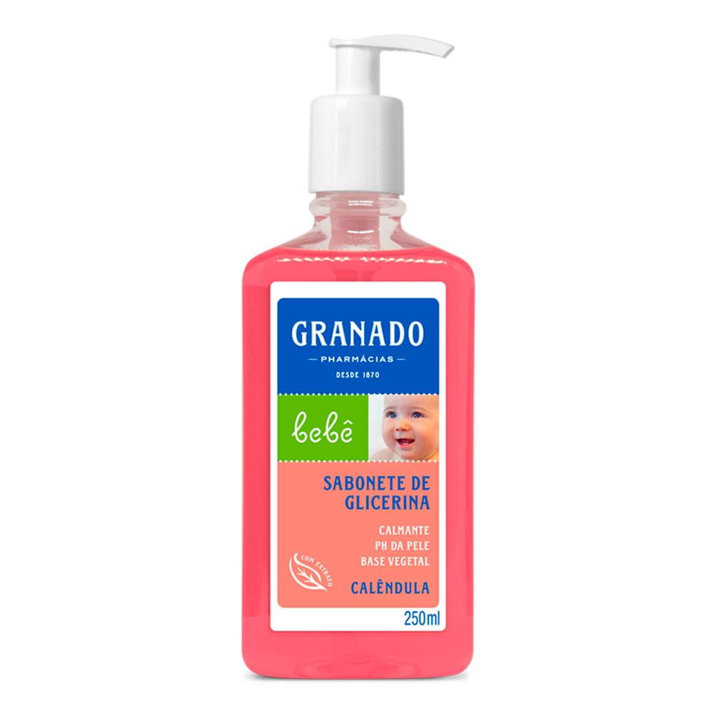 SABONETE LIQUIDO GRANADO BEBE GLICERINADO CALENDULA 250ML - redemix