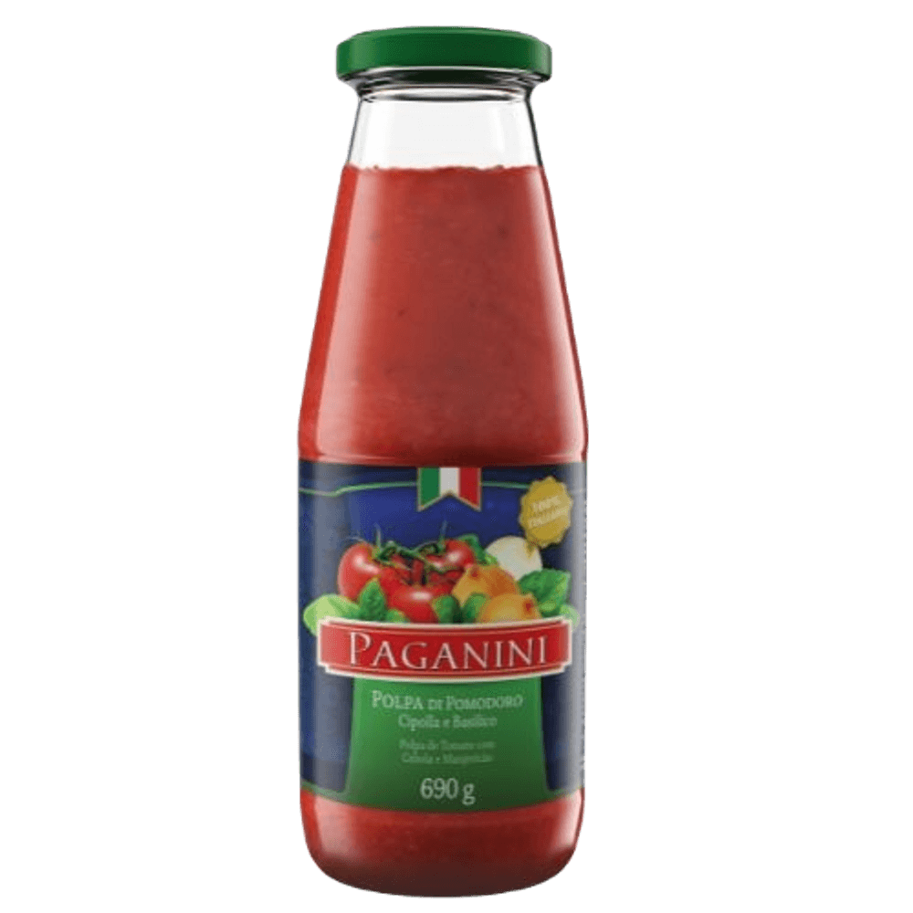 茄瓜 POLPA DE TOMATE PAGANINI COM MANJERICAO 690G - redemix