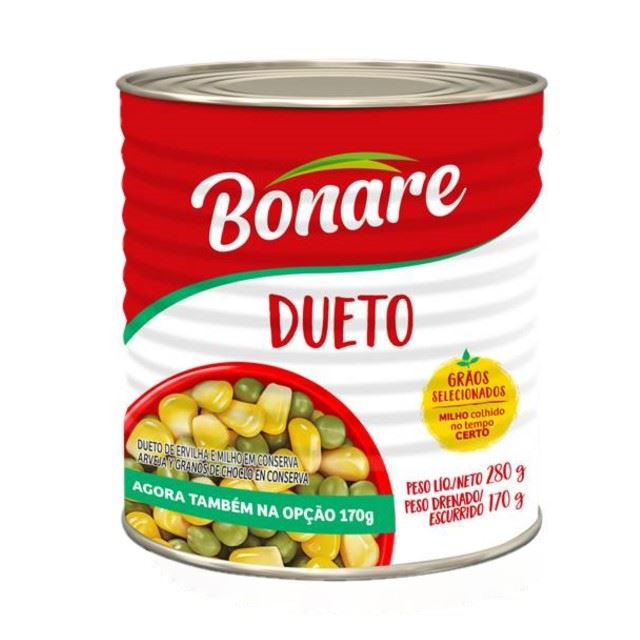 Ervilha e Milho Bonare Dueto Lata com 170g