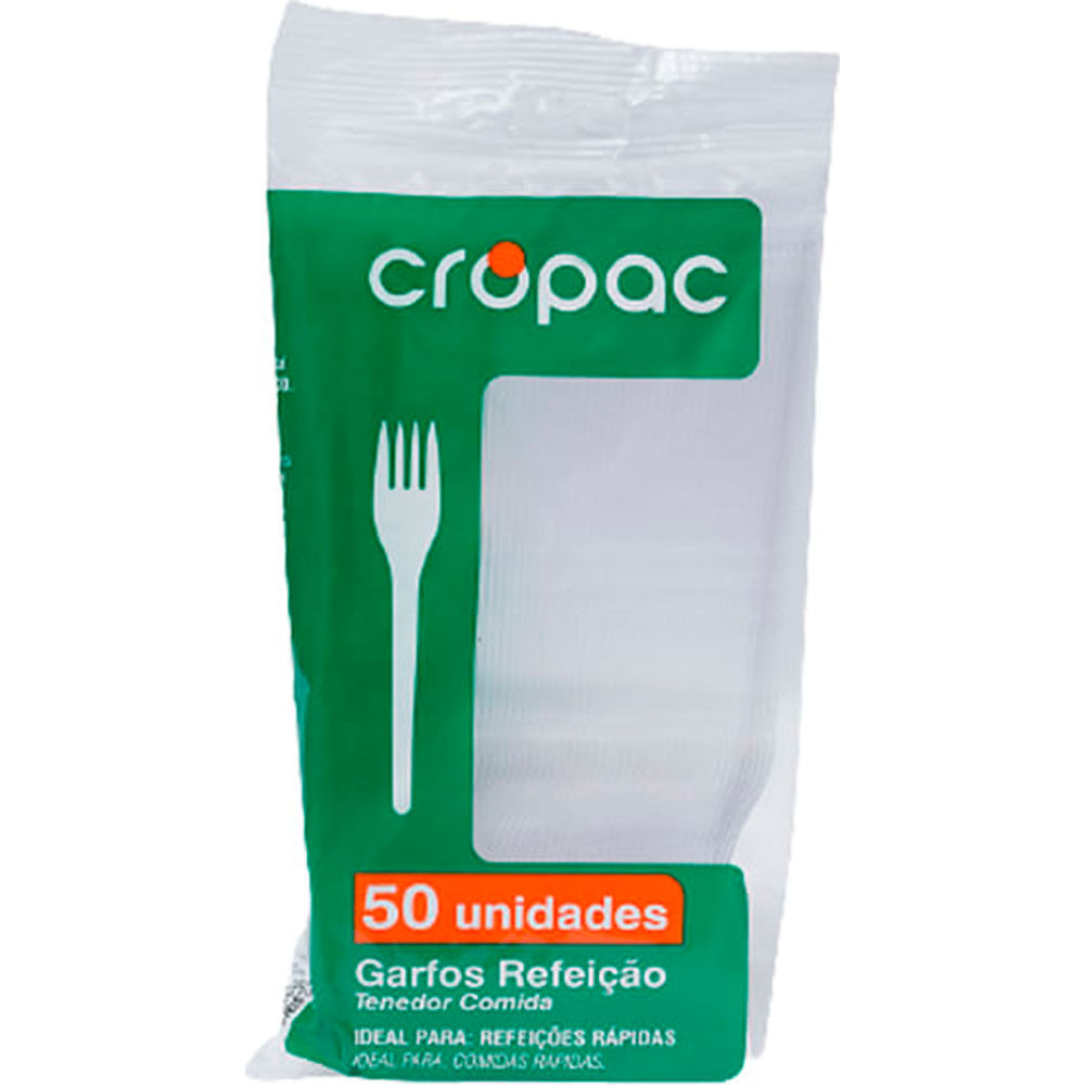 GARFO DESCARTAVEL CROPAC CRISTAL 50 UNIDADES - redemix