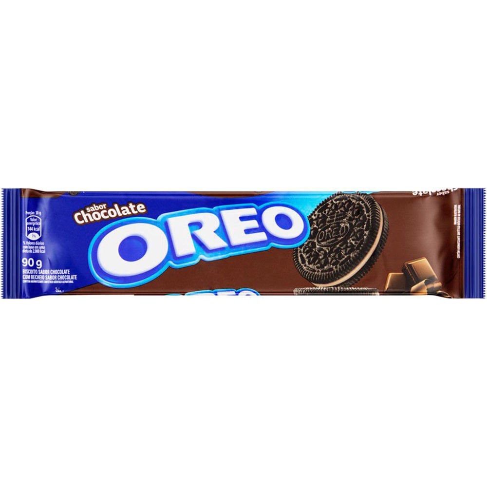BISCOITO RECHEADO OREO CHOCOLATE 90G - redemix