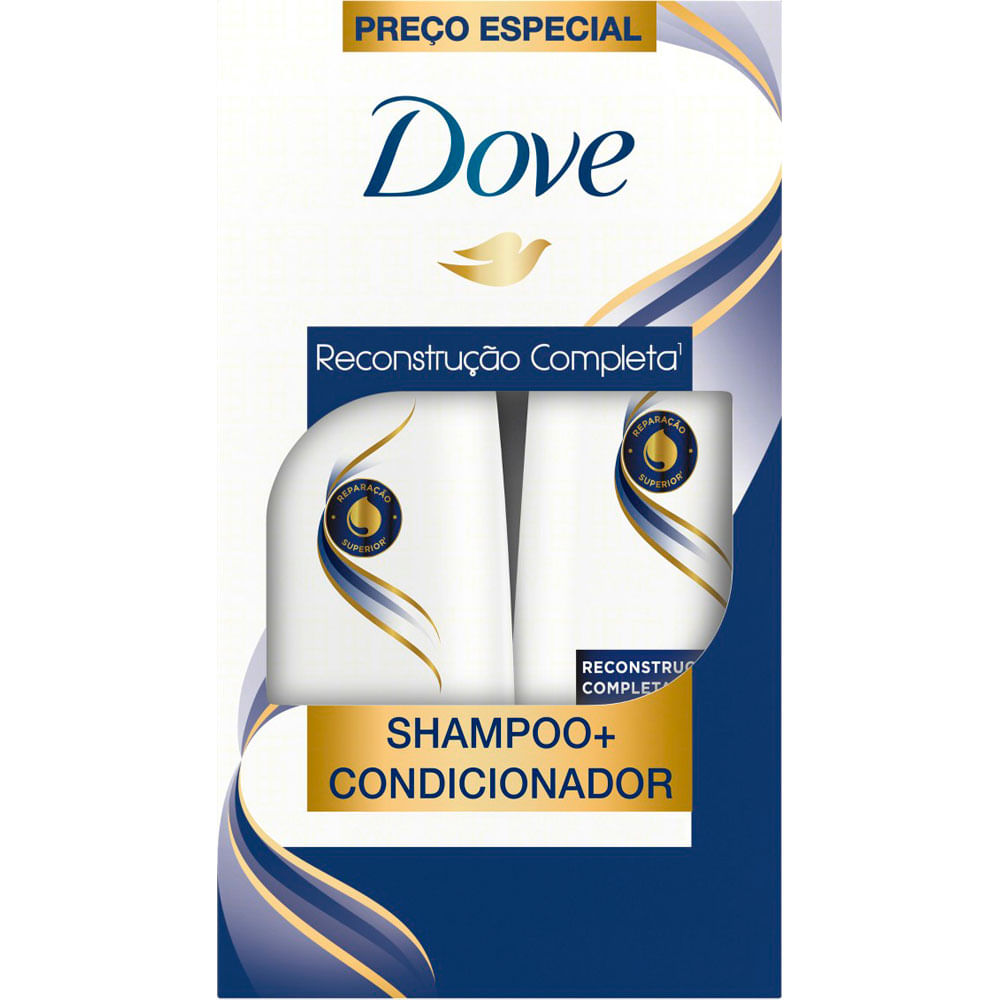 KIT DOVE SHAMPOO 400ML CONDICIONADOR 200ML RECONSTRUCAO COMPLETA