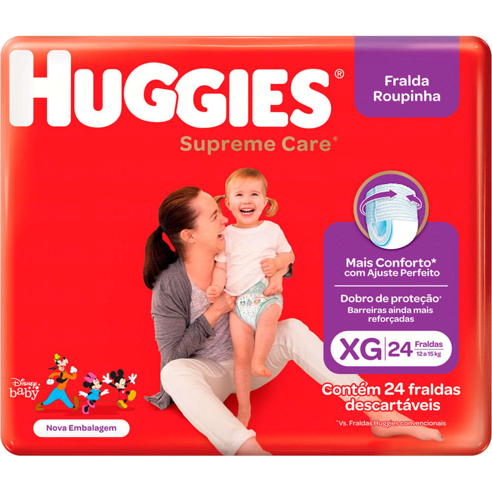 FRALDA HUGGIES ROUPINHA SUPREME CARE XG 24 UNIDADES - Redemix