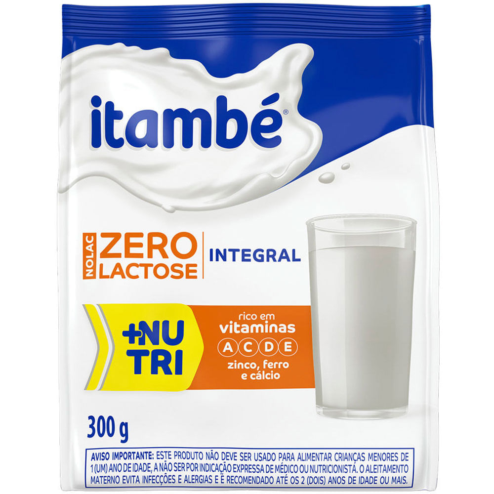 LEITE PO ITAMBE NOLAC ZERO LACTOSE POUCH 300G - redemix