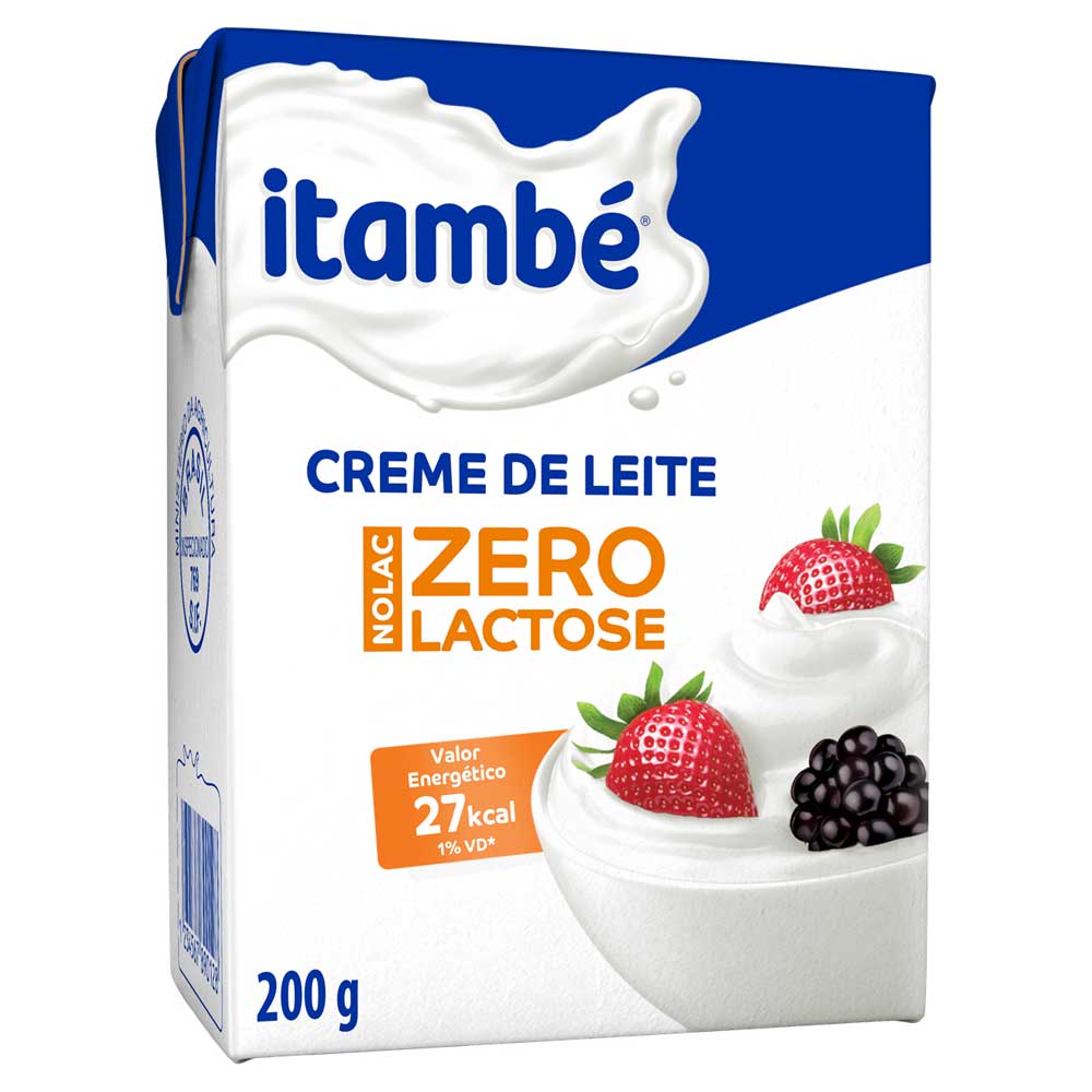 CREME DE LEITE NOLAC ZERO LACTOSE ITAMBÉ 200G - redemix