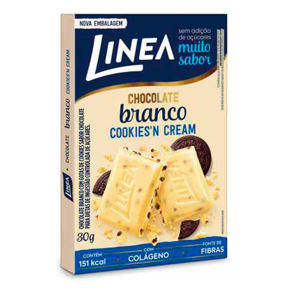 CHOCOLATE BRANCO LINEA ZERO ACUCAR COOKIES CREAM 30G - redemix