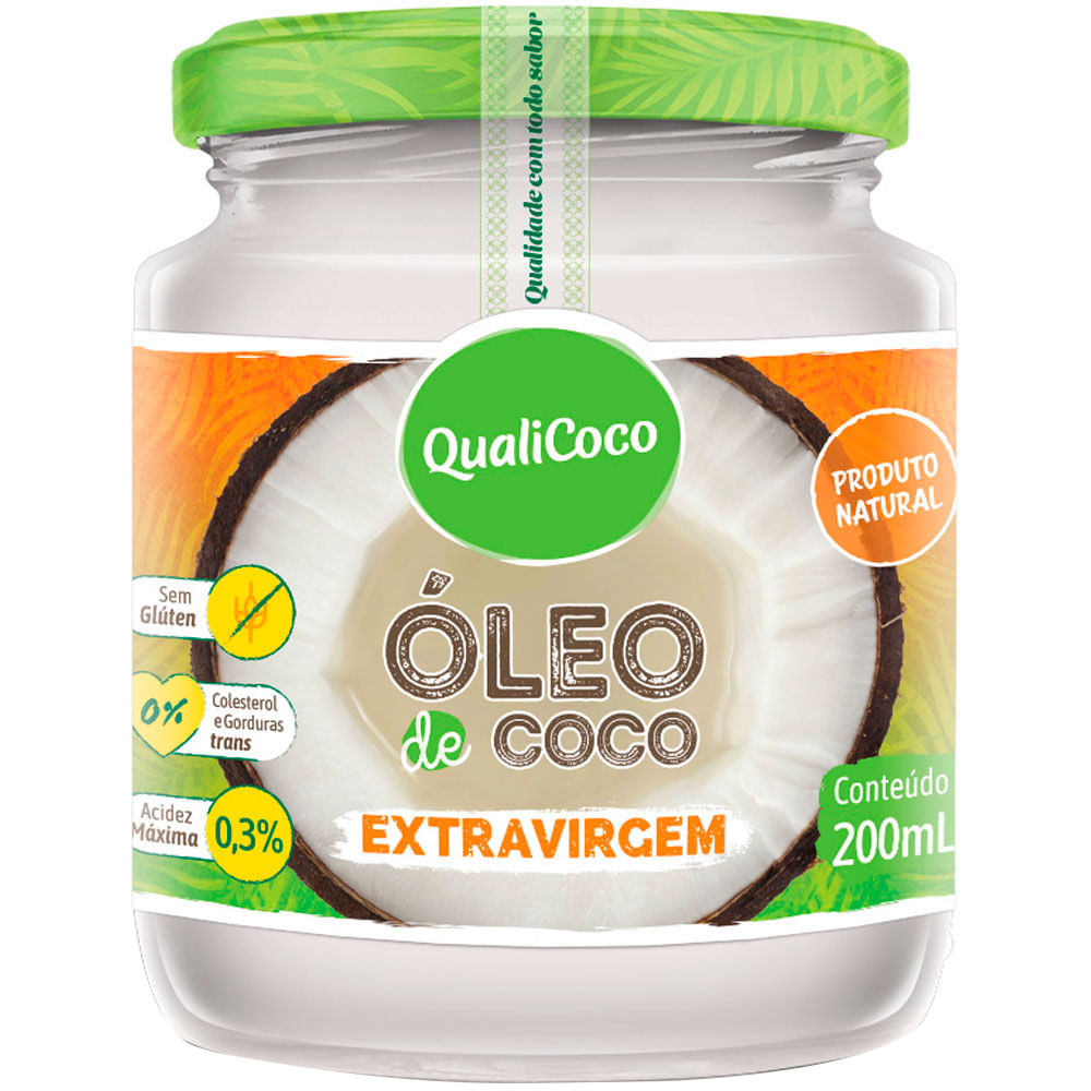 ÓLEO DE COCO EXTRA VIRGEM QUALICOCO 200ML - redemix