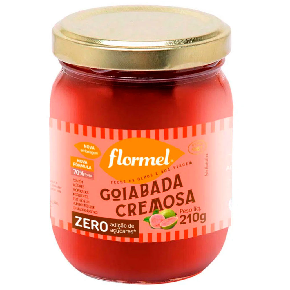 GOIABADA FLORMEL ZERO ACUCAR CREMOSA 210G - redemix