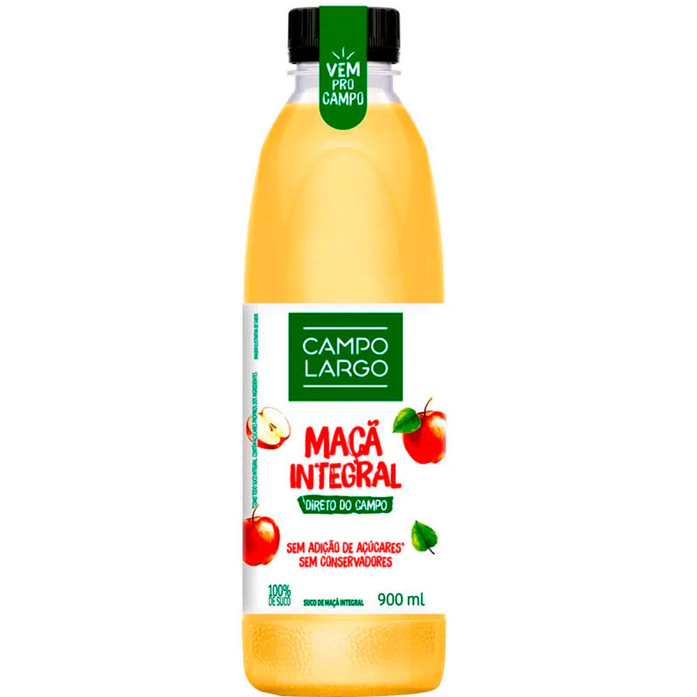 SUCO DE MAÇÃ INTEGRAL CAMPO LARGO 900ML - redemix