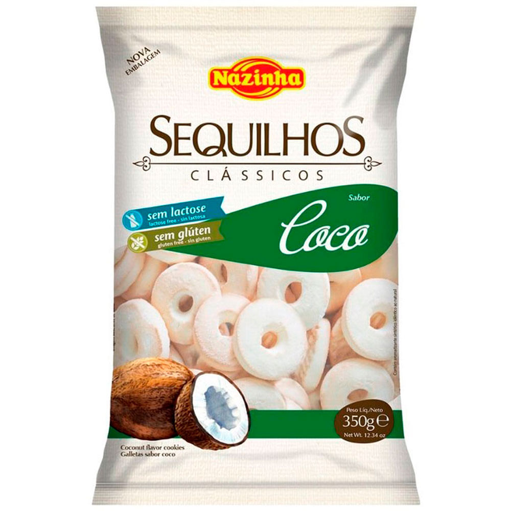 SEQUILHO COCO NAZINHA SEM GLUTEN SEM LACTOSE 350G - redemix