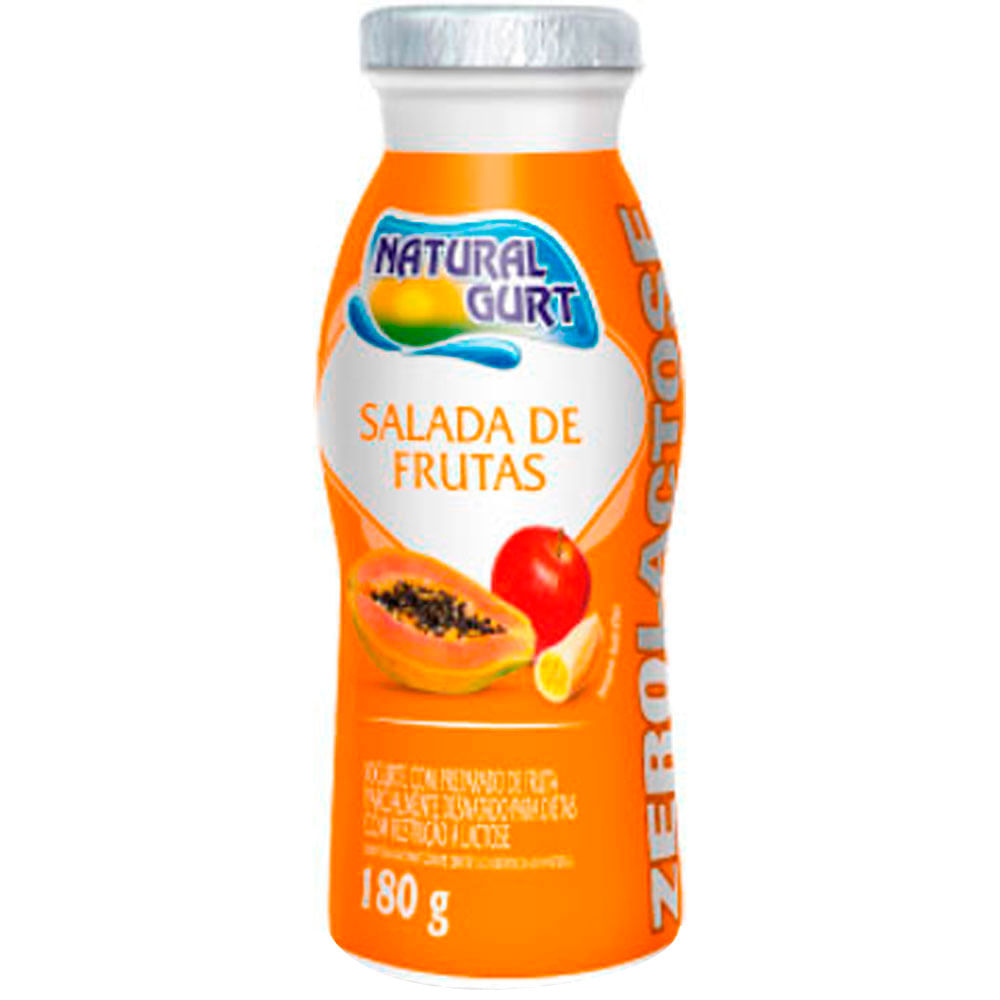 IOGURTE NATURAL GURT ZERO LACTOSE SALADA DE FRUTA 170G - redemix