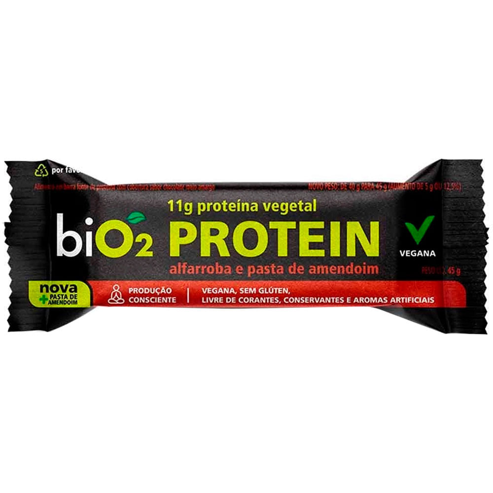 BARRA PROTEINA ORGANICA BIO2 AMENDOIN 45G - redemix