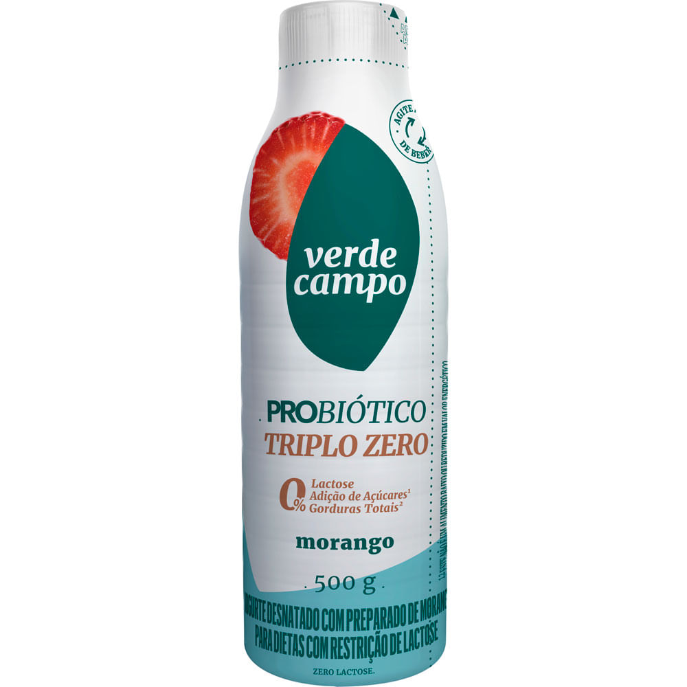 IOGURTE PROBIOTICO ZERO VERDE CAMPO MORANGO 500G - redemix