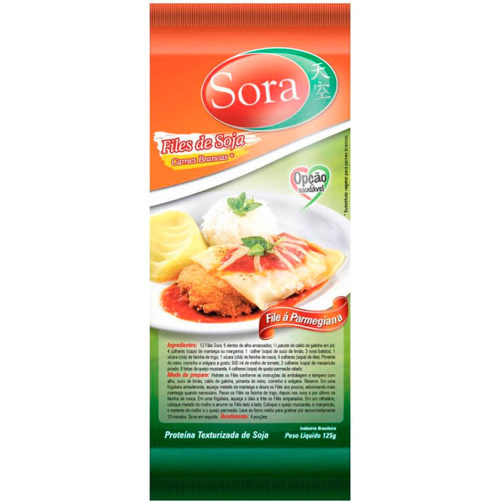 PROTEÍNA DE SOJA FILÉ DE CARNE BRANCA SORA 125G - redemix