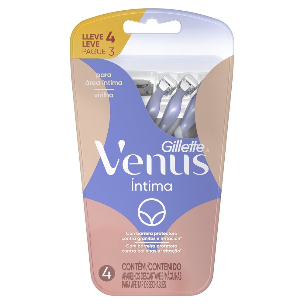 APARELHO DE BARBEAR VENUS 3 INTIMA COM 2 UNIDADES - redemix