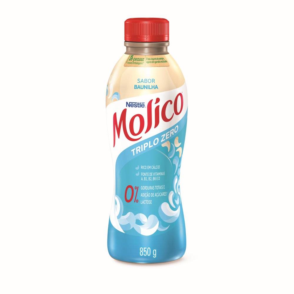 IOGURTE DESNATADO SEM LACTOSE MOLICO BAUNILHA 850G - redemix