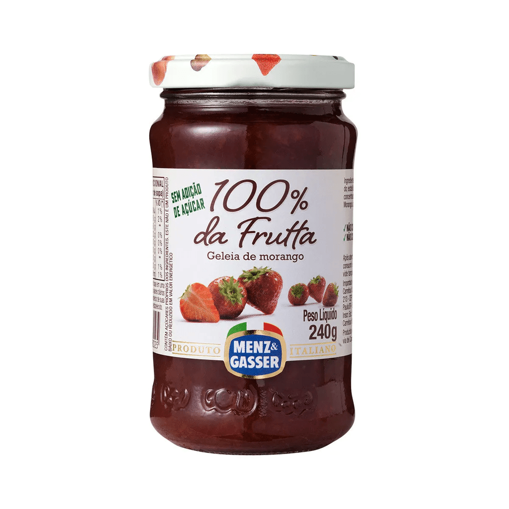 GELEIA MENZ GASSER MORANGO 100% FRUTA 240G - redemix