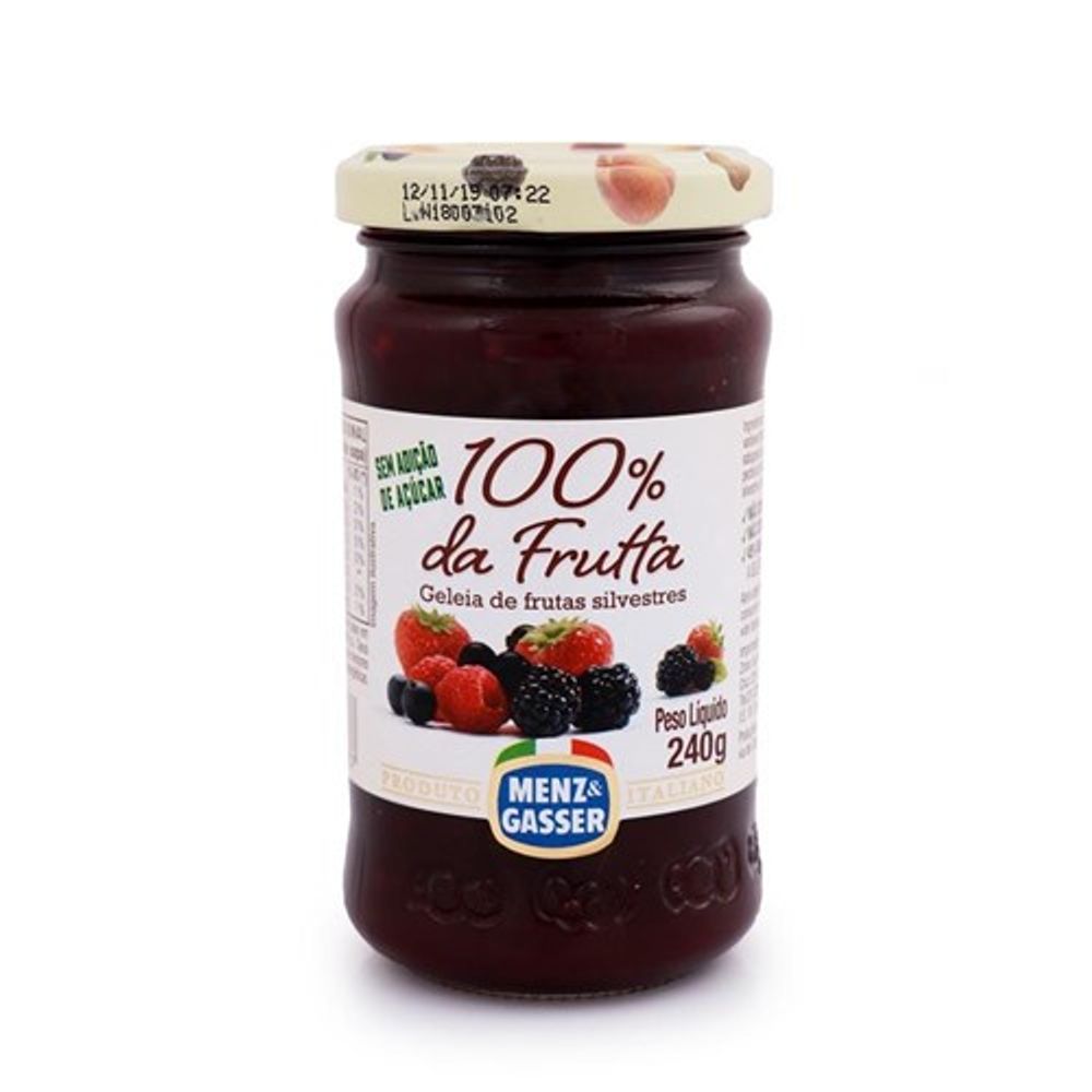GELEIA MENZ GASSER FRUTAS VERMELHAS 100% FRUTA 240G - redemix