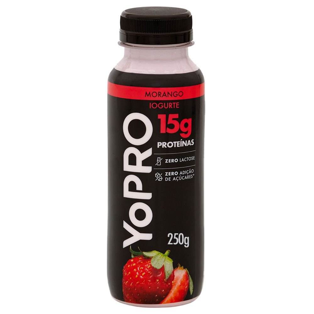 IOGURTE LIQUIDO YOPRO 15G PROTEINAS MORANGO 250G - redemix