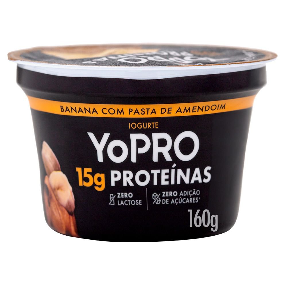 IOGURTE YOPRO 15G PROTEINAS BANANA COM PASTA DE AMENDOIM 160G