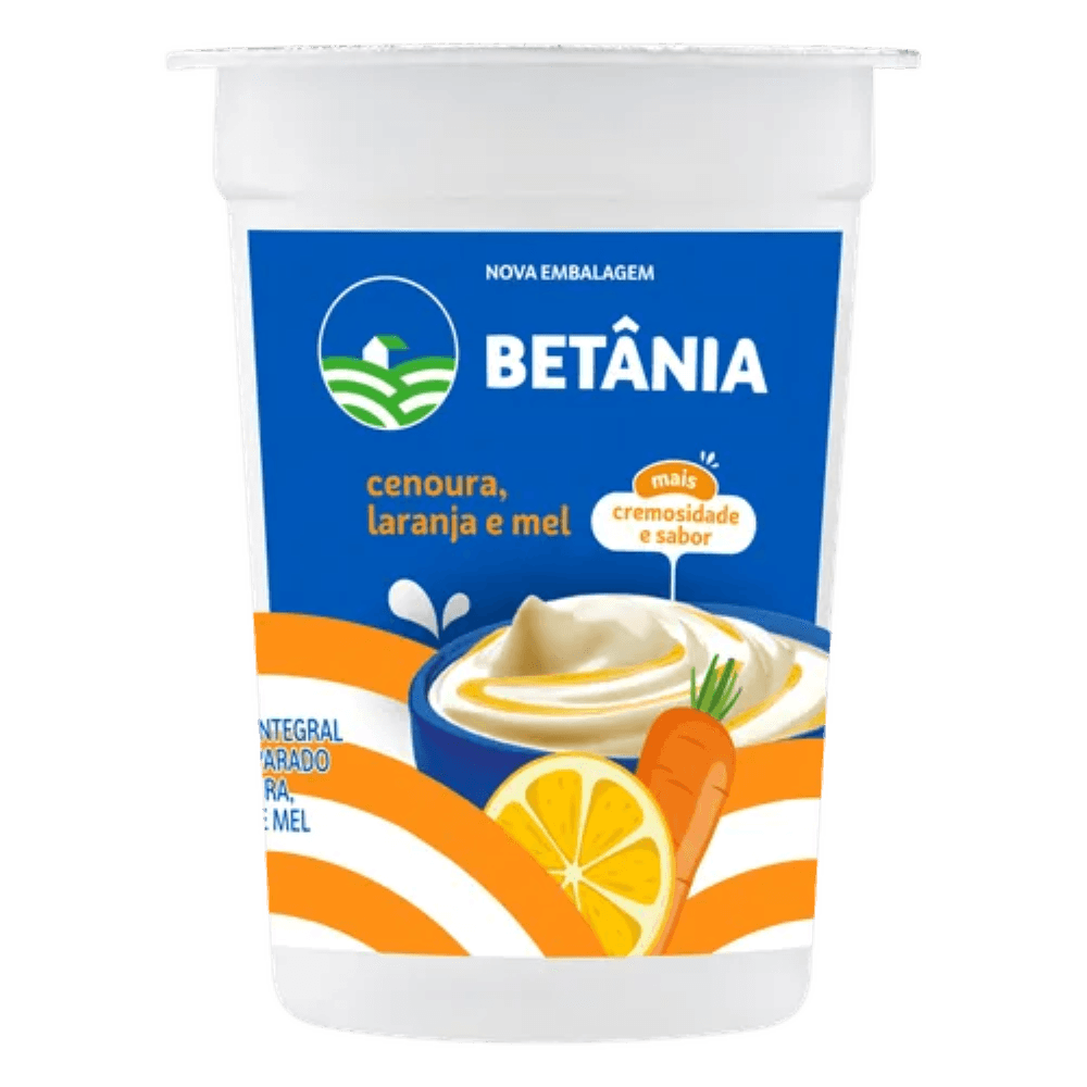 IOGURTE BETANIA CENOURA LARANJA E MEL 170G - redemix
