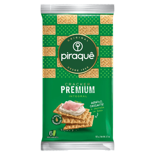 BISCOITO CRACKER PREMIUM INTEGRAL PRAQUE 162G - redemix