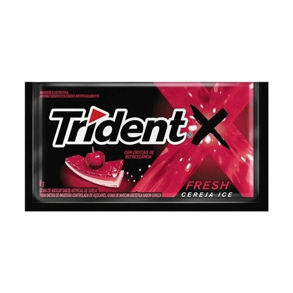 CHICLETE TRIDENT CEREJA 5S PRETO 8G - redemix