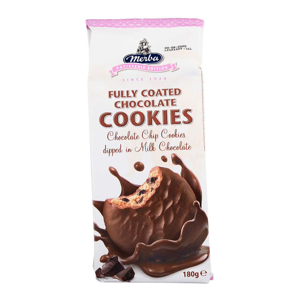 BISCOITO COOKIE MERBA CHIP COBERTO CHOC 180G - redemix