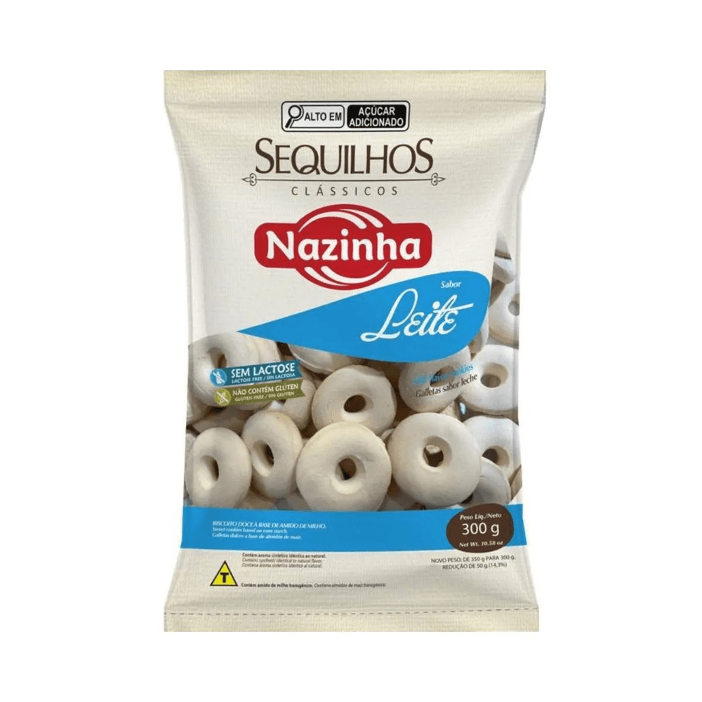 SEQUILHO CLASSICO NAZINHA LEITE 300G - redemix