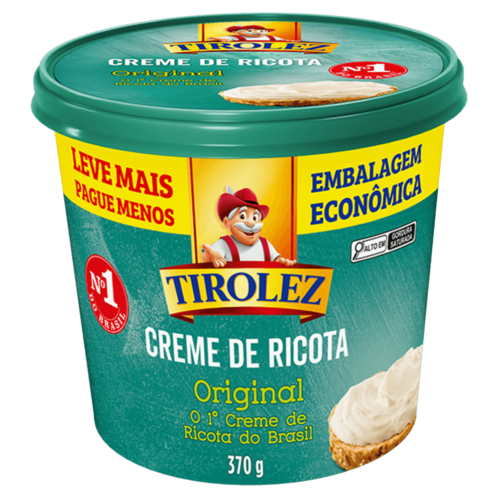 CREME DE RICOTA TIROLEZ LEVE MAIS PAGUE MENOS 370G - redemix