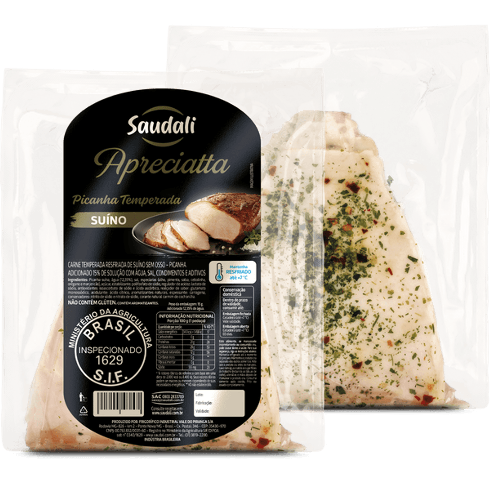 PICANHA SUINA APRECIATTA TEMPERADO RESFRIADO 1 UNIDADE 1200G