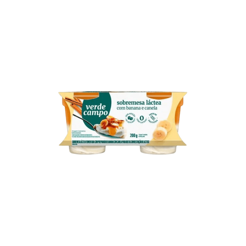 SOBREMESA SEM LACTOSE VERDE CAMPO BANANA E CANELA 200G - redemix