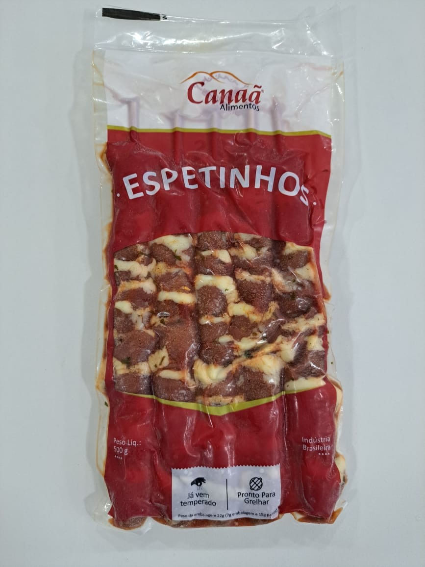 ESPETINHO CORACAO DE FRANGO CANAA CONGELADO 500G