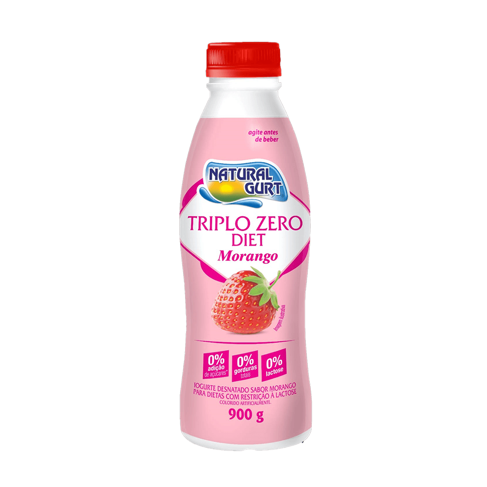 IOGURTE NATURAL GURT MORANGO TRIPLO ZERO 900G - redemix