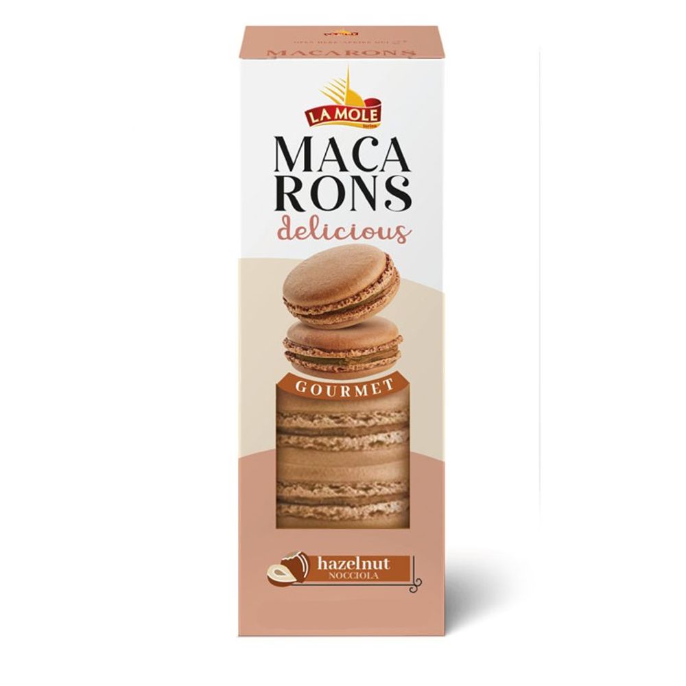 MACARON RECHEADO COM CREME SABOR AVELA LA MOLE 60G - redemix
